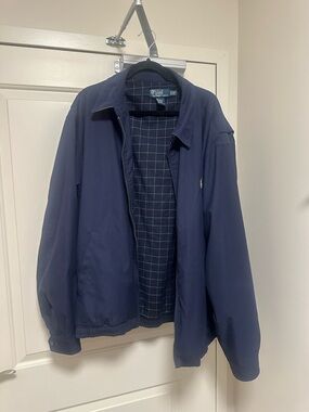 Ralph Lauren Navy Harrington Jacket with Checked Lining